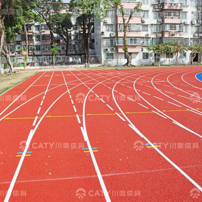 IAAF onaylı prefabrik kauçuk koşu pistleri tartan pistleri profesyonel spor mekanları için spor pistleri