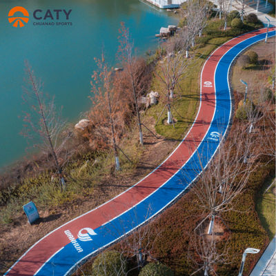 Hızlı Montaj Yapılandırılmış Kauçuk Jogging Track Malzemesi Jogging Renkli Kauçuk Granülleri