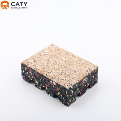 Spor salonu için kayma ve şok emiciyle estetik tasarımlı çok renkli premium kauçuk fayanslar