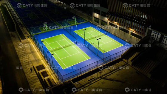 Çok Amaçlı Spor Kullanımı için %53'ün Üzerinde Şok Emme Oranına Sahip, UV Korumalı ve Kolay Kurulumlu Yarı Prefabrike Spor Sahası Sistemi