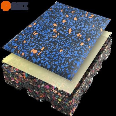 Spor salonlarının zeminleri ve ticari fitness alanları için renkli lekeli yüksek performanslı premium kauçuk fayansları