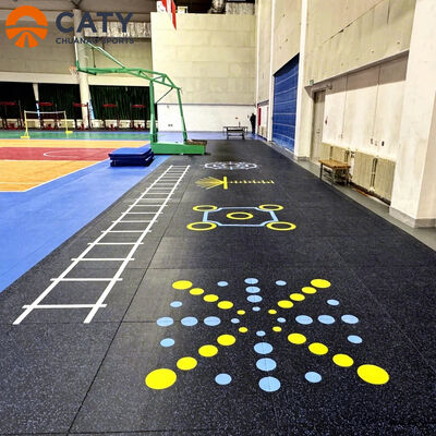 Ev ve ticari spor salonları için kaymaya dayanıklı ve dayanıklı çok fonksiyonel kauçuk döşekleri